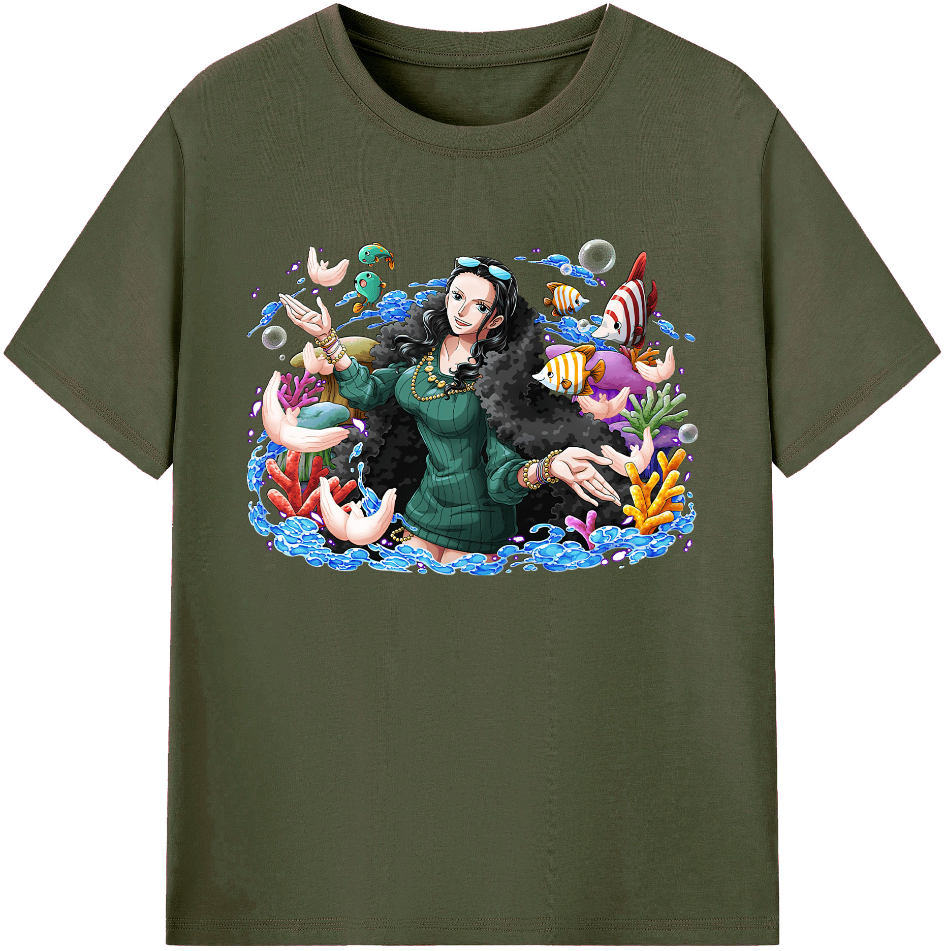 ワンピース ニコ・ロビン ONE PIECE Nico Robin 綿100％ メンズ半袖Tシャツ｜肌触りやわらか＆通気性